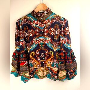 Alice + Olivia Multicolor Floral Blouse